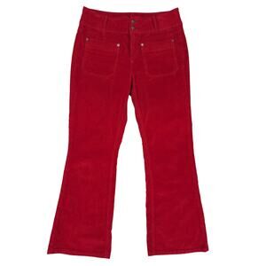 We The Free Corduroy High Waist Flare Pants Red Sz 28